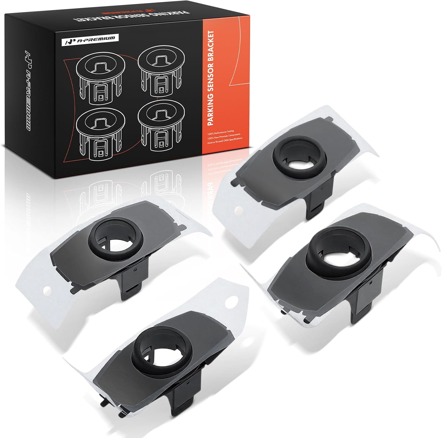 A-Premium 4-PC Front Inner and Outer Parking Assist Sensor Retainer Bezels Compatible with Toyota Models - Tundra 2022-2024, Sequoia 2023-2025, with TRD Pro Package