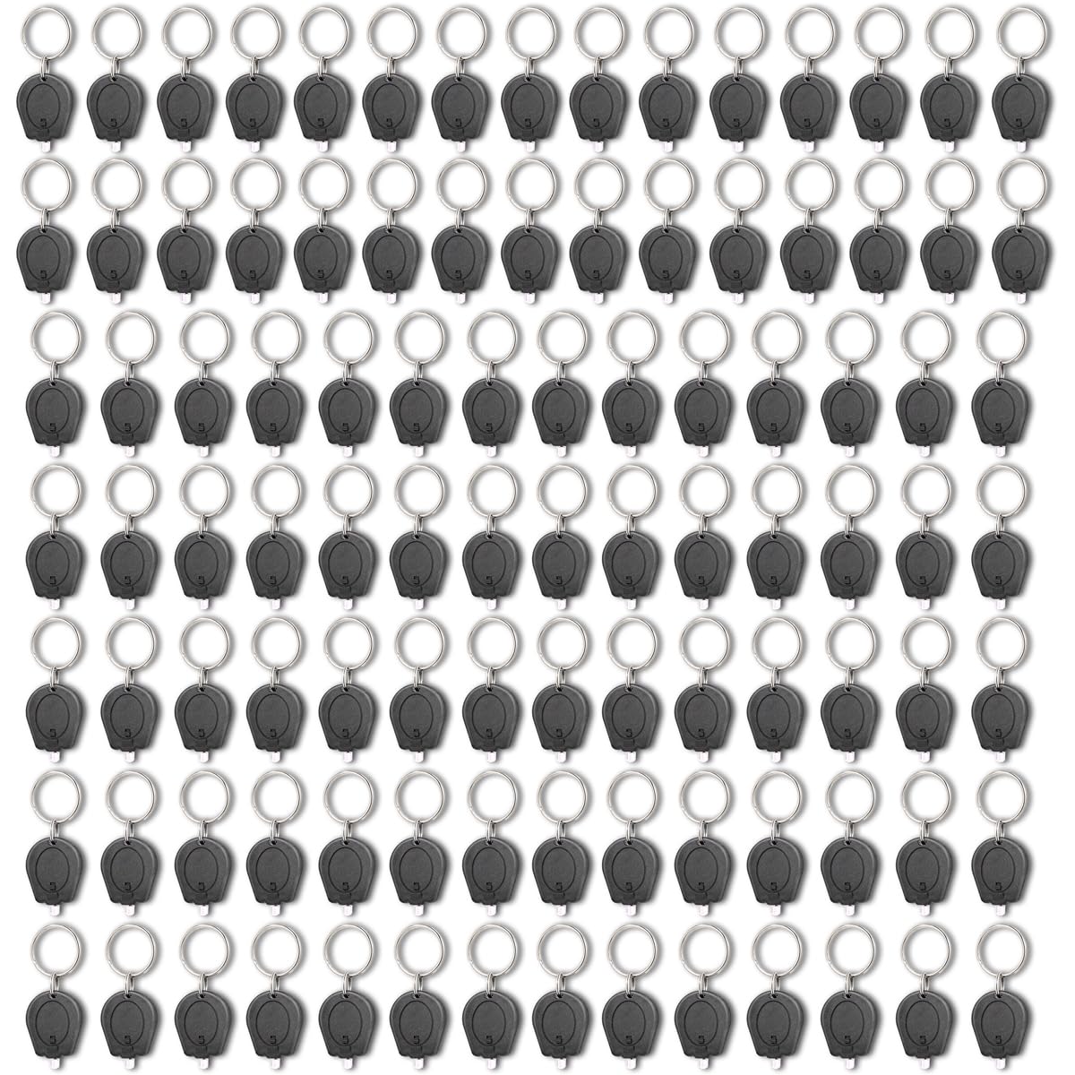 Confezione da 100 mini torce a LED ultra luminose, piccole torce portachiavi, luce LED per attività all'aperto, luce di emergenza, guscio nero