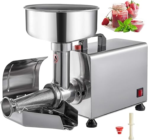 VBENLEM Colador eléctrico de tomate de 110 V, 370 W, fresadora de tomate de grado comercial, prensa y colador de tomate de acero inoxidable,