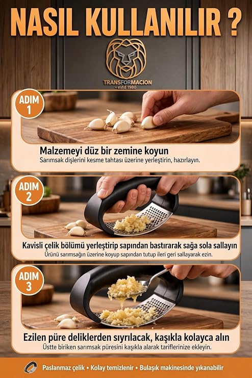 Transformacion Sallantılı Model Rocker Sarımsak Ezici Ergonomik Pratik Zencefil Sebze Meyve Püre Yapıcı Pres 304 Paslanmaz Çelik 721211