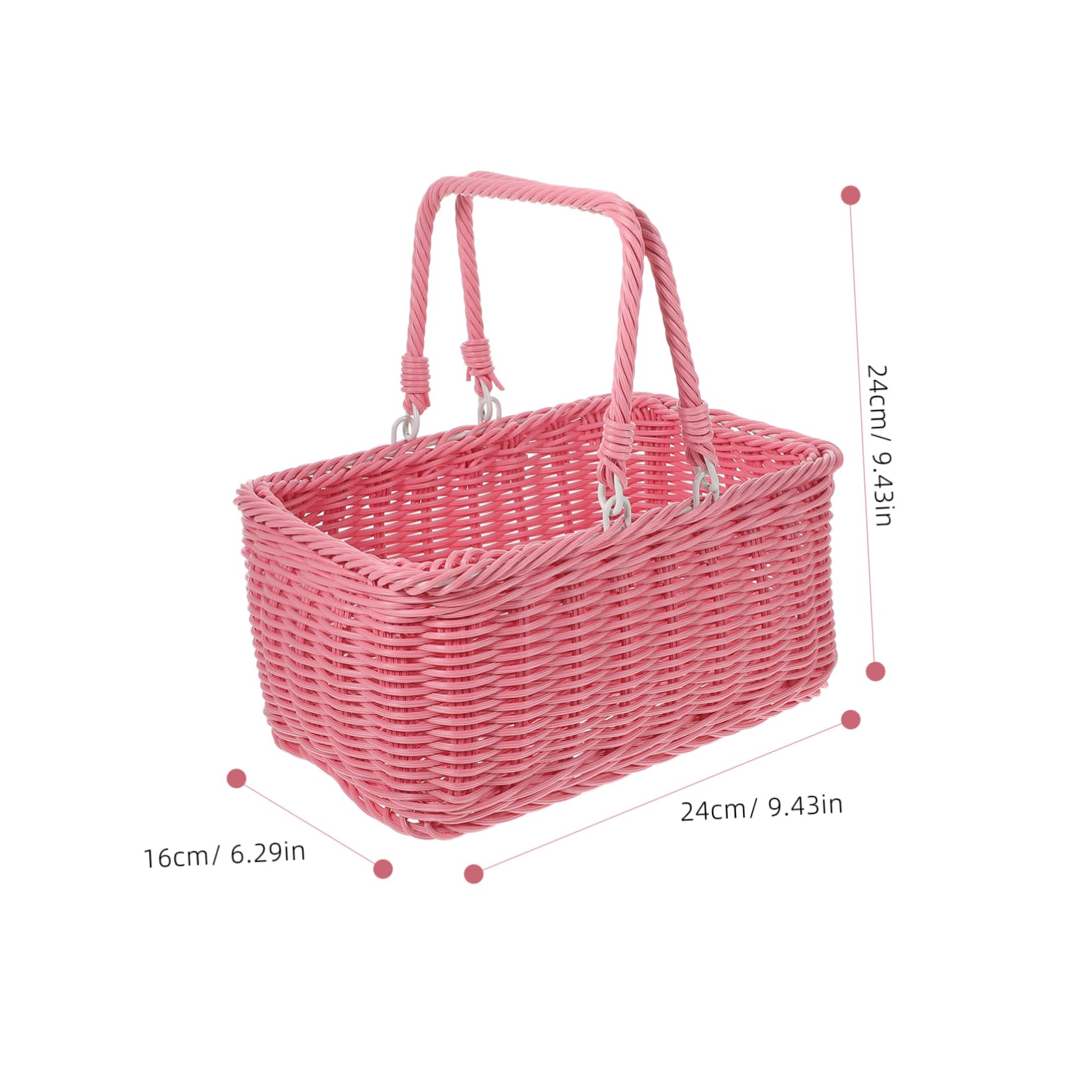 STOBAZA Rustic Woven Picnic Basket Handmade Storage Basket for Snacks Sundries Fruits for Outdoor and Photography