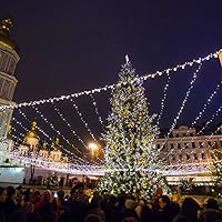 Vista 3 de YASENN Guirnalda de luces LED de PVC de 98 pies, 300 luces LED Bluetooth, controladas por aplicación, luces LED inteligentes, impermeables