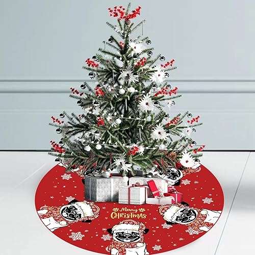 Miniatura 3 de Falda de árbol de Navidad, falda roja para árbol de invierno, 48 pulgadas, para decoración de interiores y exteriores