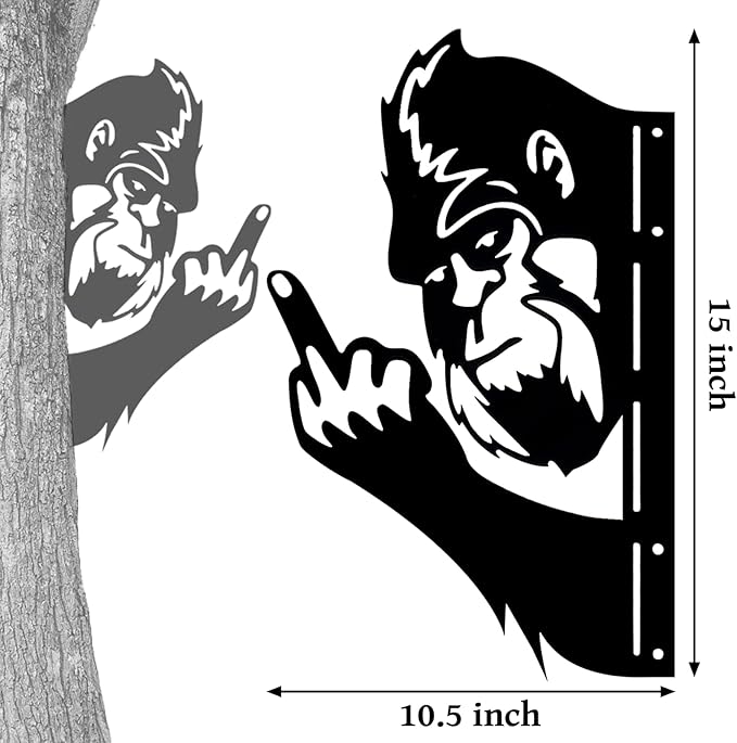 Letrero de metal Peek a Boo Bigfoot 15x10.5 pulgadas miniatura 3