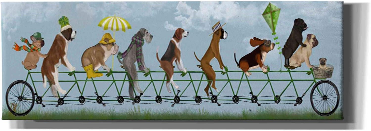 Epic Graffiti 'Mutley Crew on Tandem' by Fab Funky, Canvas Wall Art, 12"x36"