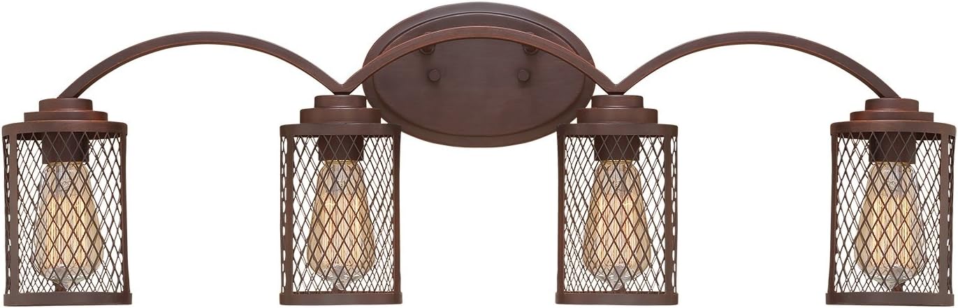 Millennium Lighting 3274-RBZ Millennium:Four Light Vanity Akron 4-Light Bath Vanity in Rubbed Bronze