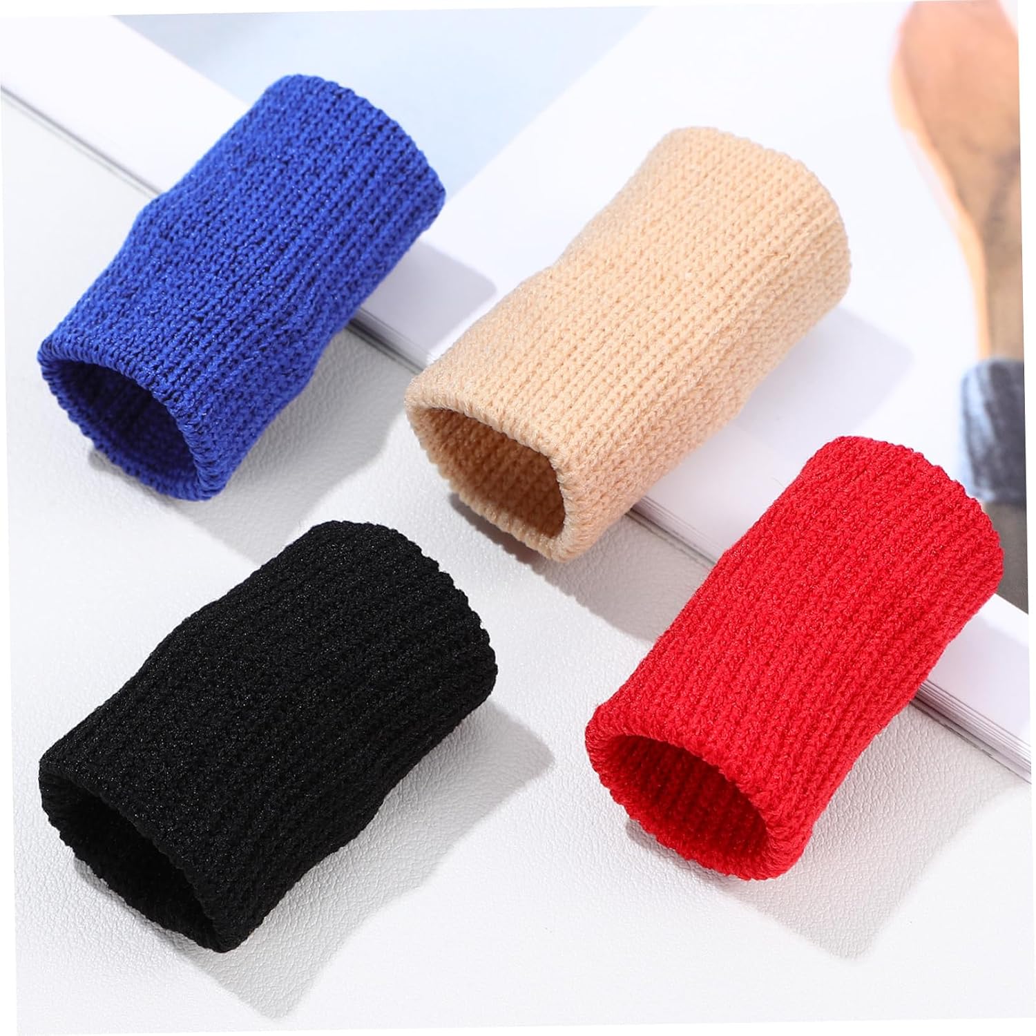 40Pcs Finger Compression Sleeves Elastic Support Braces for Finger Relief for Swollen and Broken Fingers Skin Color Each