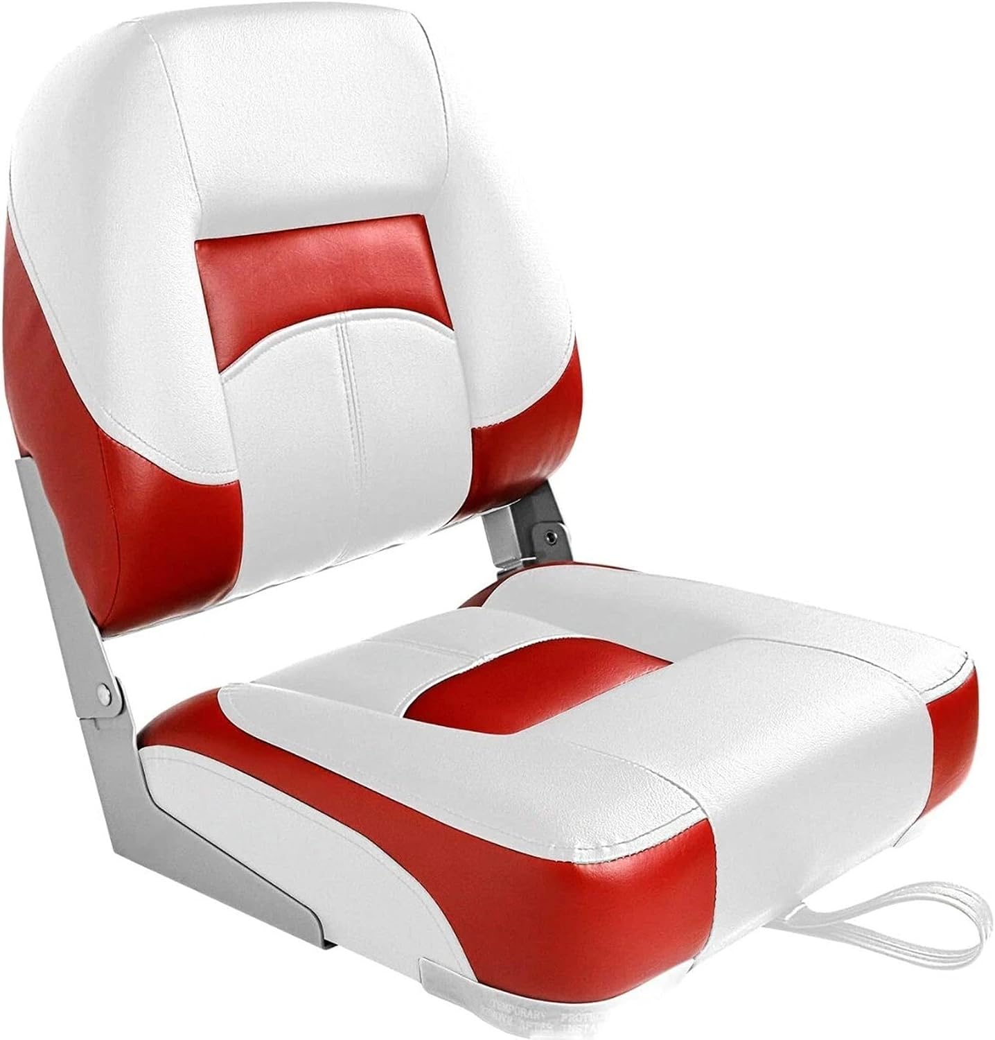 ERGOSEAT Two Tone Low Back Folding Boat Seat,White/Red1