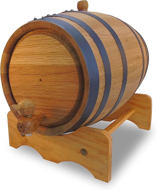Red Head Barrels - 5 L Premium Oak Barrels for Aging Whiskey, Wine, Rum, Scotch, and More, Ideal for Whiskey Barrel or Wine Barrel, American Charred Oak Barrel for Bourbon, Tequila & Brandy