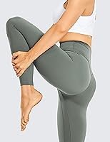 Vista 3 de CRZ YOGA Leggings de entrenamiento para mujer con sensación de desnudez cepillada de 25 pulgadas, pantalones de yoga de compresión de cintura alta