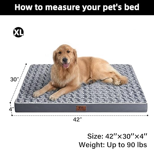 Miniatura 6 de WESTERN HOME WH Cama grande para perros grandes, jumbo, medianos, cama ortopédica para mascotas, colchón impermeable con funda extraíble lavable,
