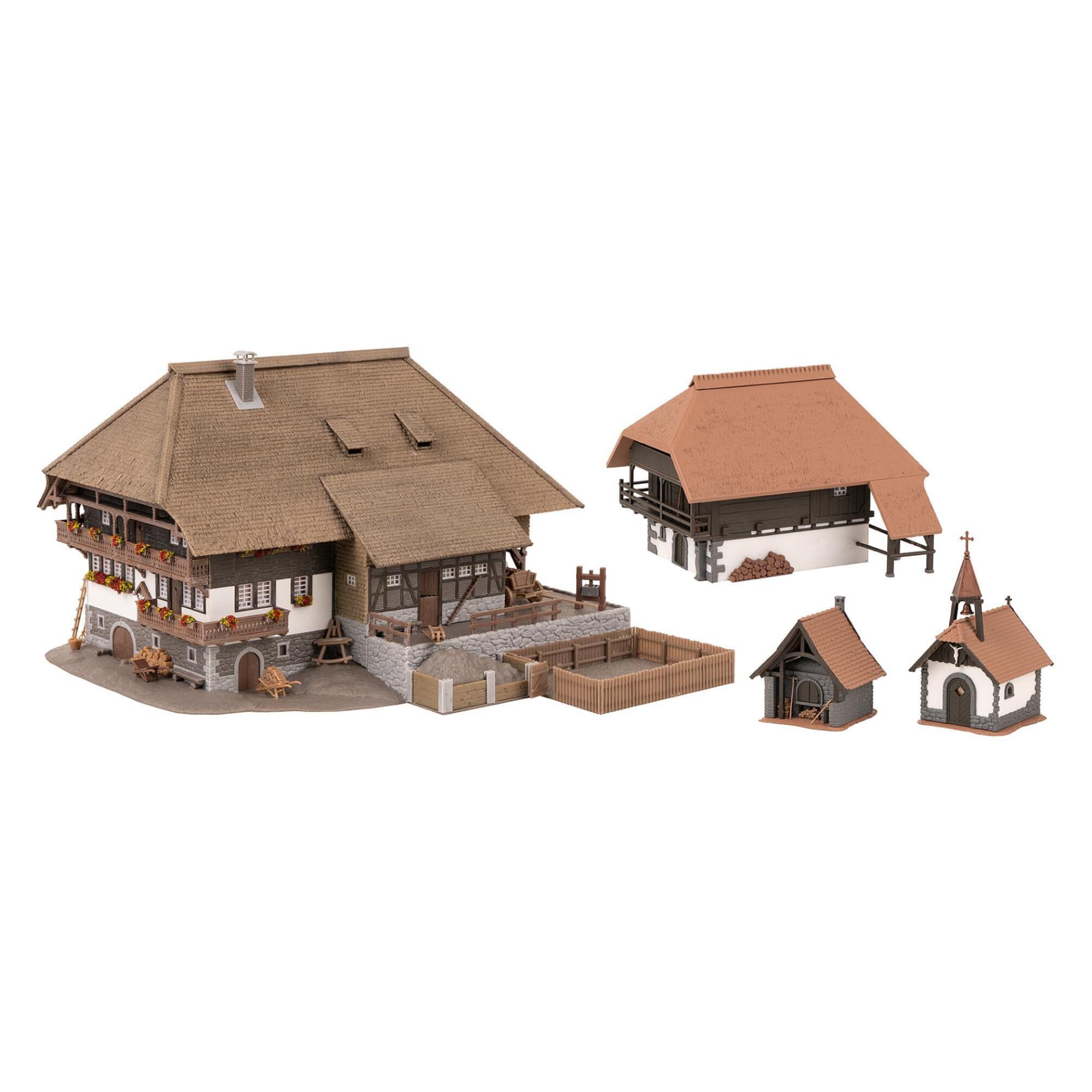 Faller 130677 Schwarzwald-Set Vogtsbauernhof, 27 x 24 x 14.5 cm, Holzfarben