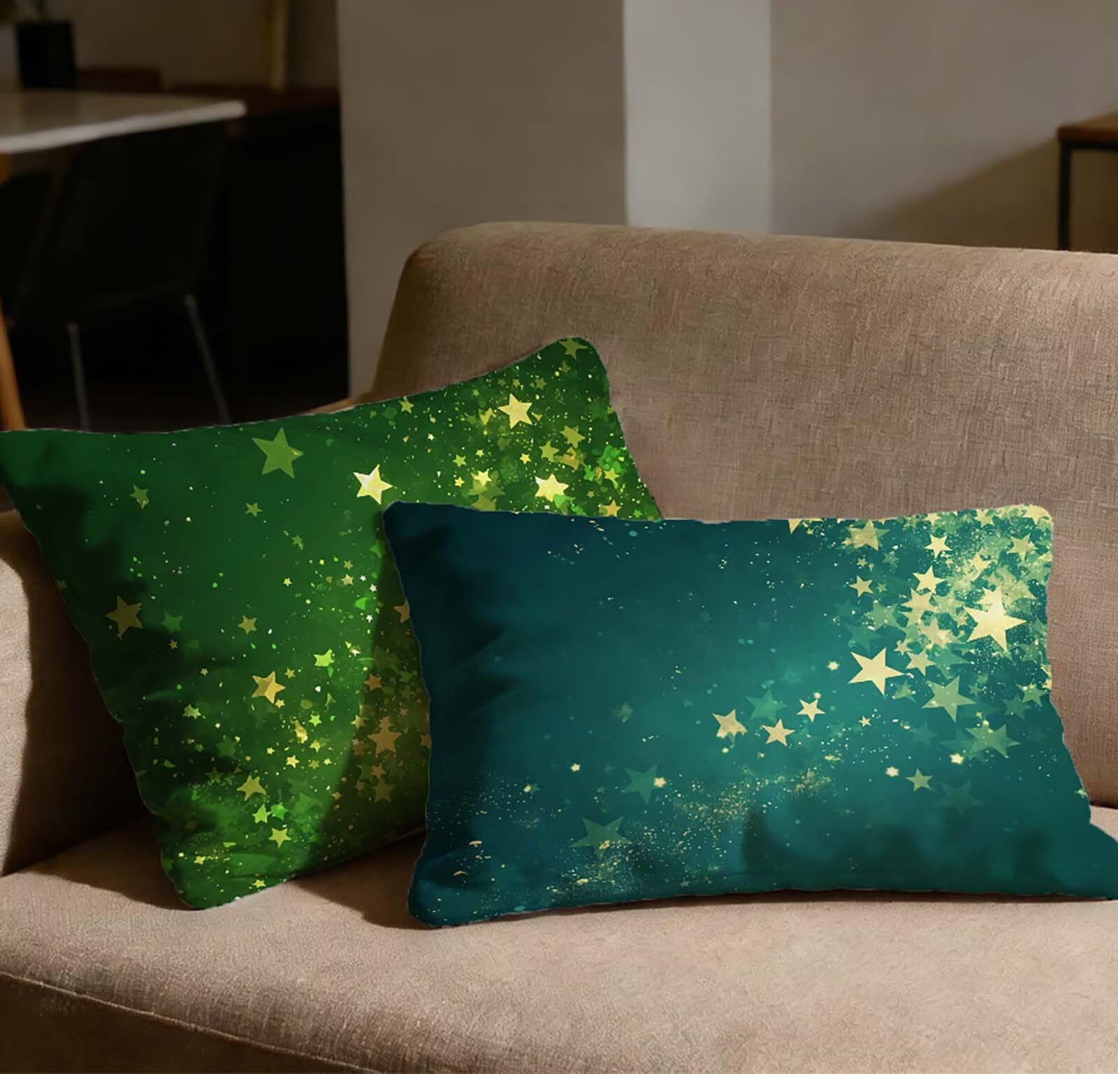 Taie d'oreiller 70x90 lot de 2 housse de coussin vert velours chambre