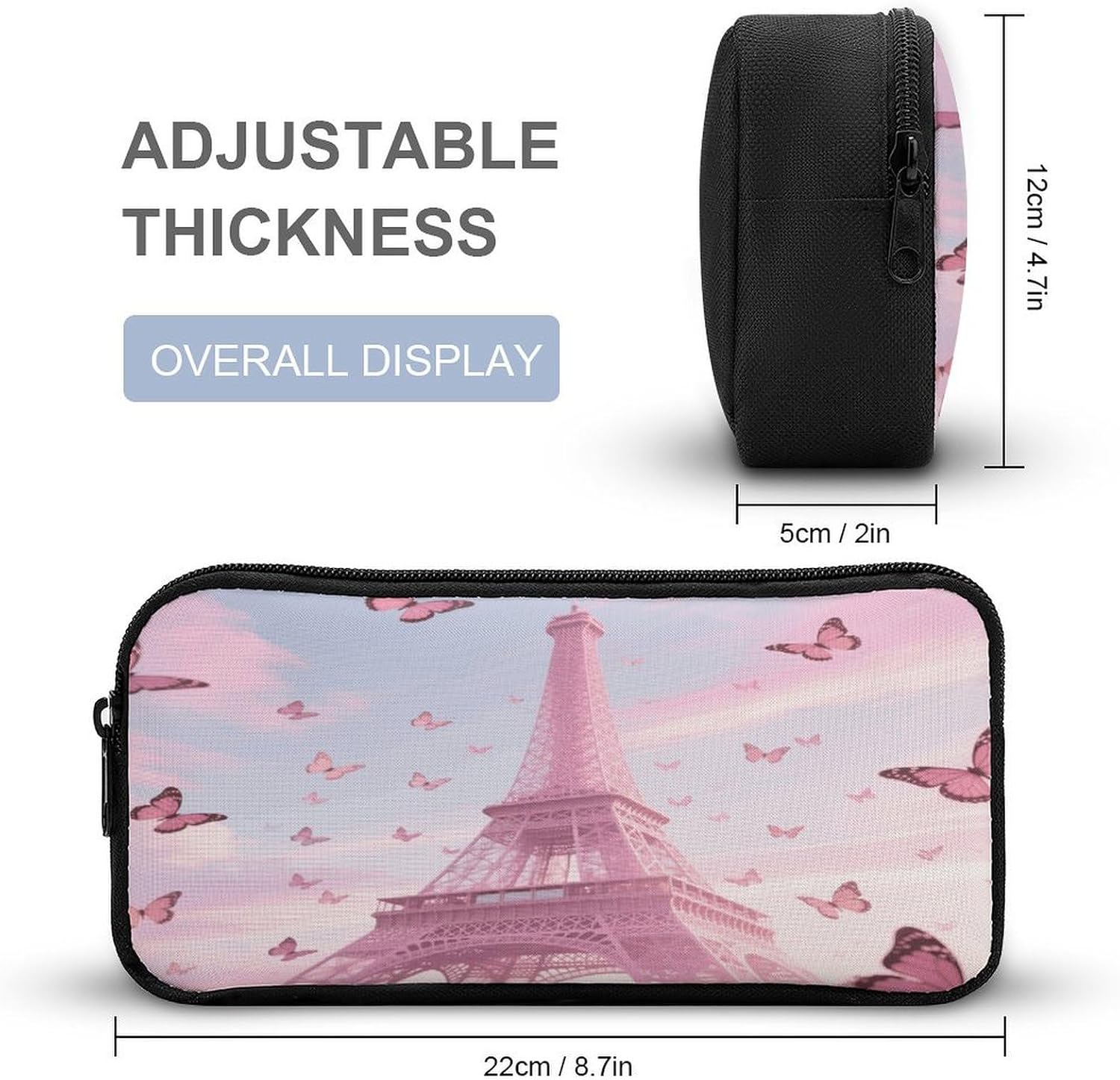 Eiffel Tower Art Large Pencil Case Pouch Big Capacity for Office image 2