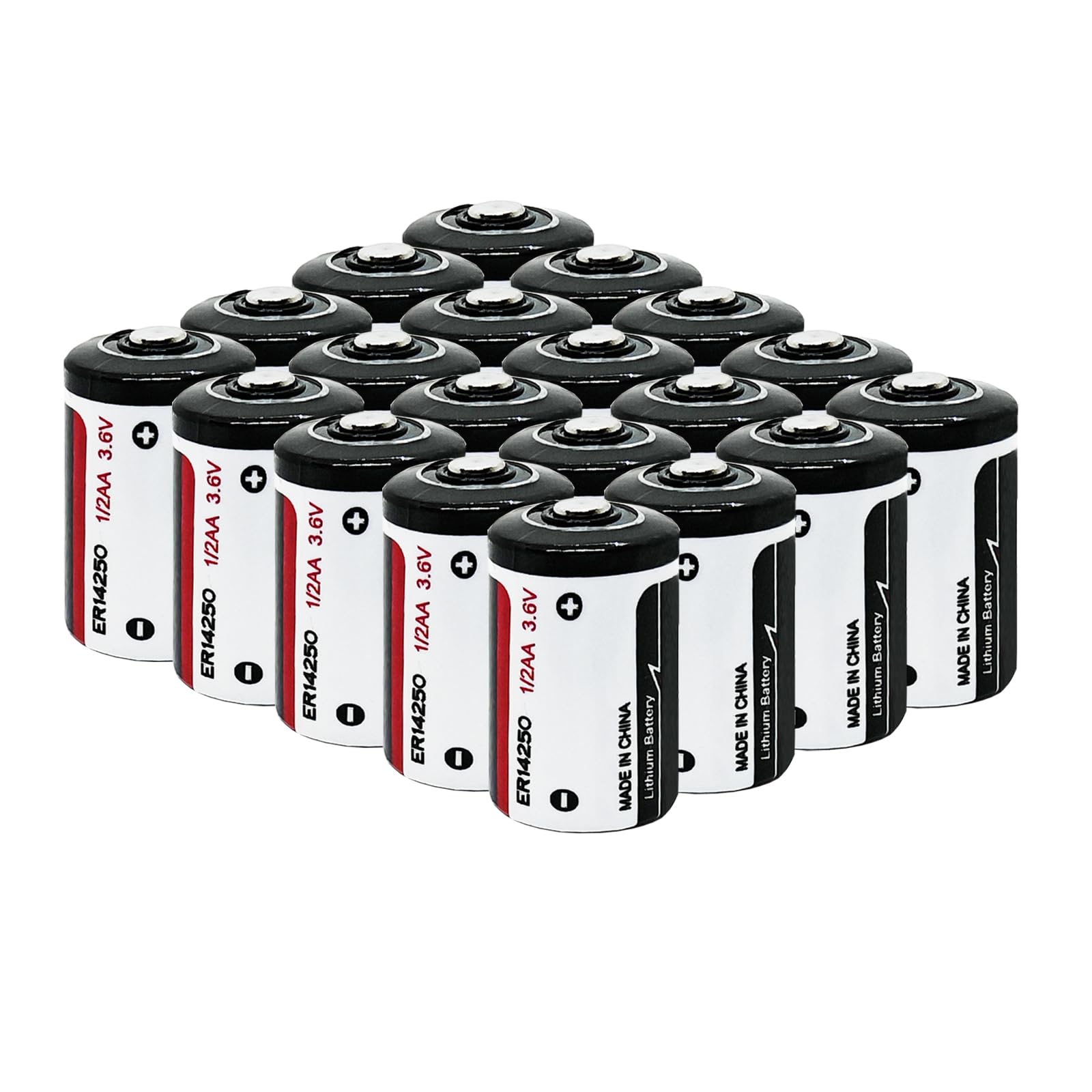 STEPMAX 20 Pack ER14250 1/2AA 3.6V Lithium Battery 1200mAh for Dog Collars, Baby Movement Monitor and More(Non-Rechargeable)