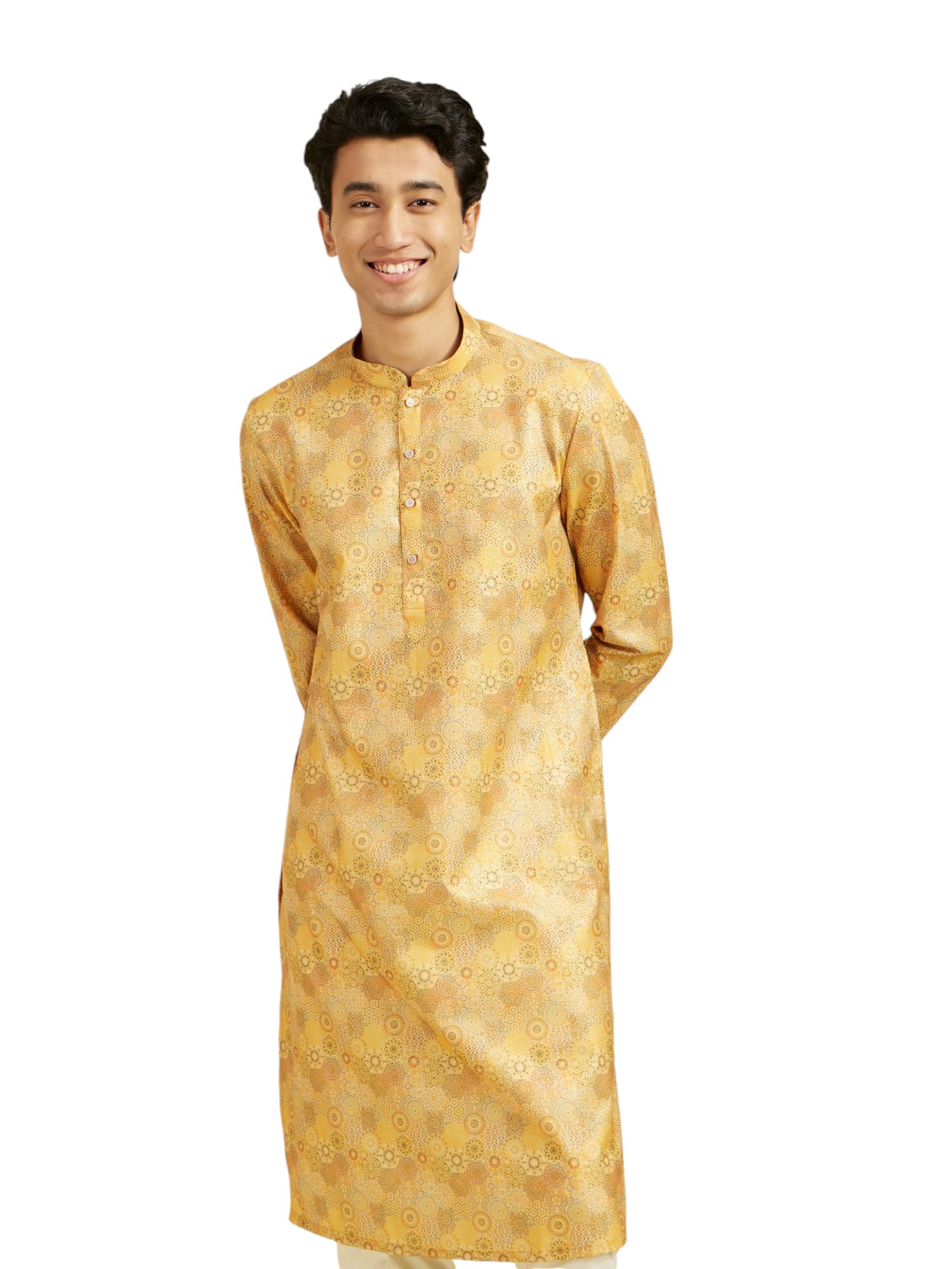 diwas by manyavar Men's Cotton Blend Printed Kurta (1pc)-picture-21