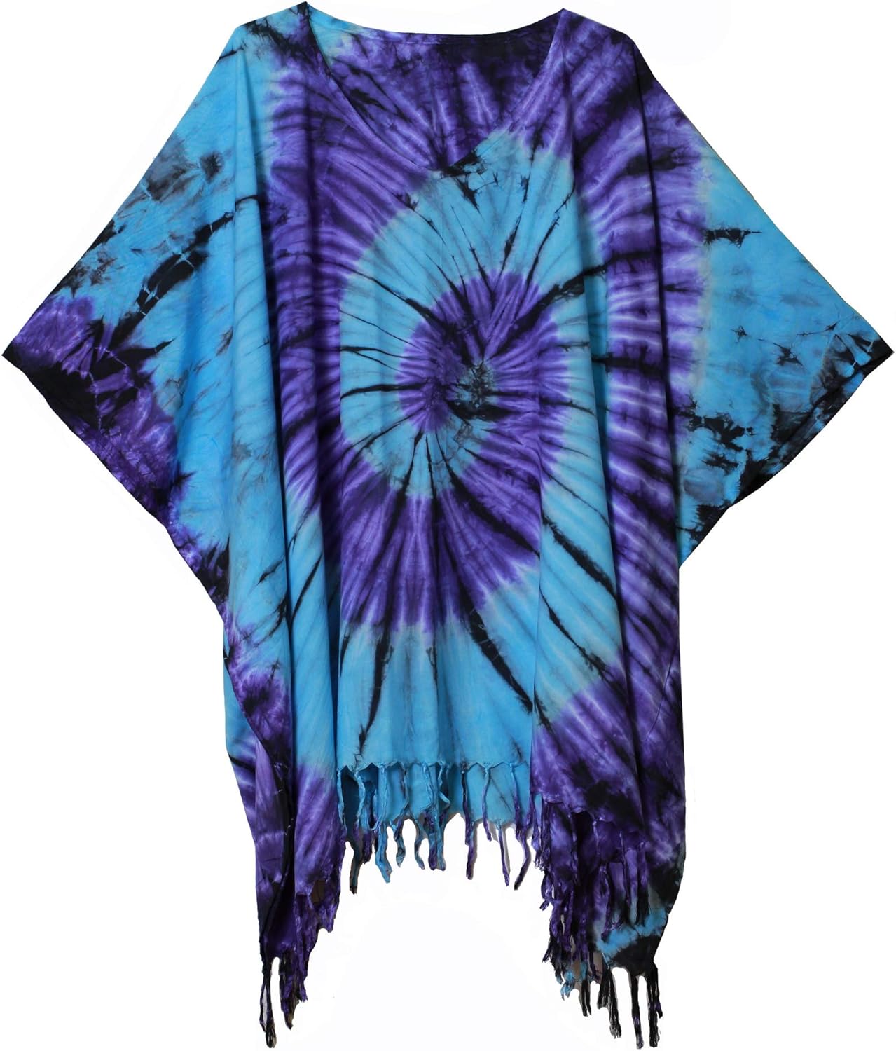 ATM Tie Dye Poncho Caftan Kaftan Blouse Tops Cover Up Real Handmade Plus size