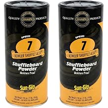 Sun-Glo Speed 7 Shuffle Alley Shuffleboard Powder The Slowest Sand Rating for 9-Foot Tables & Arcade Games 16 oz Shaker Can 2-Pack
