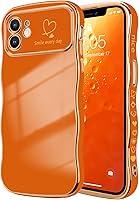 Vista 52 de LCHULLE Funda para iPhone Air para mujeres y niñas, lindo marco ondulado con forma rizada con patrón de corazón de amor, cubierta de protección