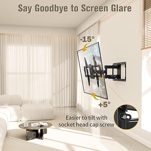 Miniatura 4 de Mounting Dream Soporte de pared para TV, soporte de montaje de movimiento completo con certificación UL para televisores de pantalla plana de 42 a