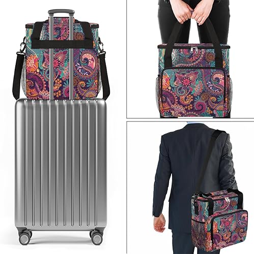 Miniatura 7 de Bolsa de café india floral con estampado étnico de cachemira, bolsa de almacenamiento de viaje compatible con Keurig K-Mini o K-Mini Plus, portátil,