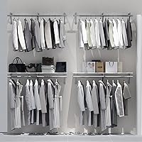 Vista 3 de Perchero flotante de tubería industrial para ropa, estante de ropa montado en la pared, barra de ropa creativa de acero inoxidable resistente, barra