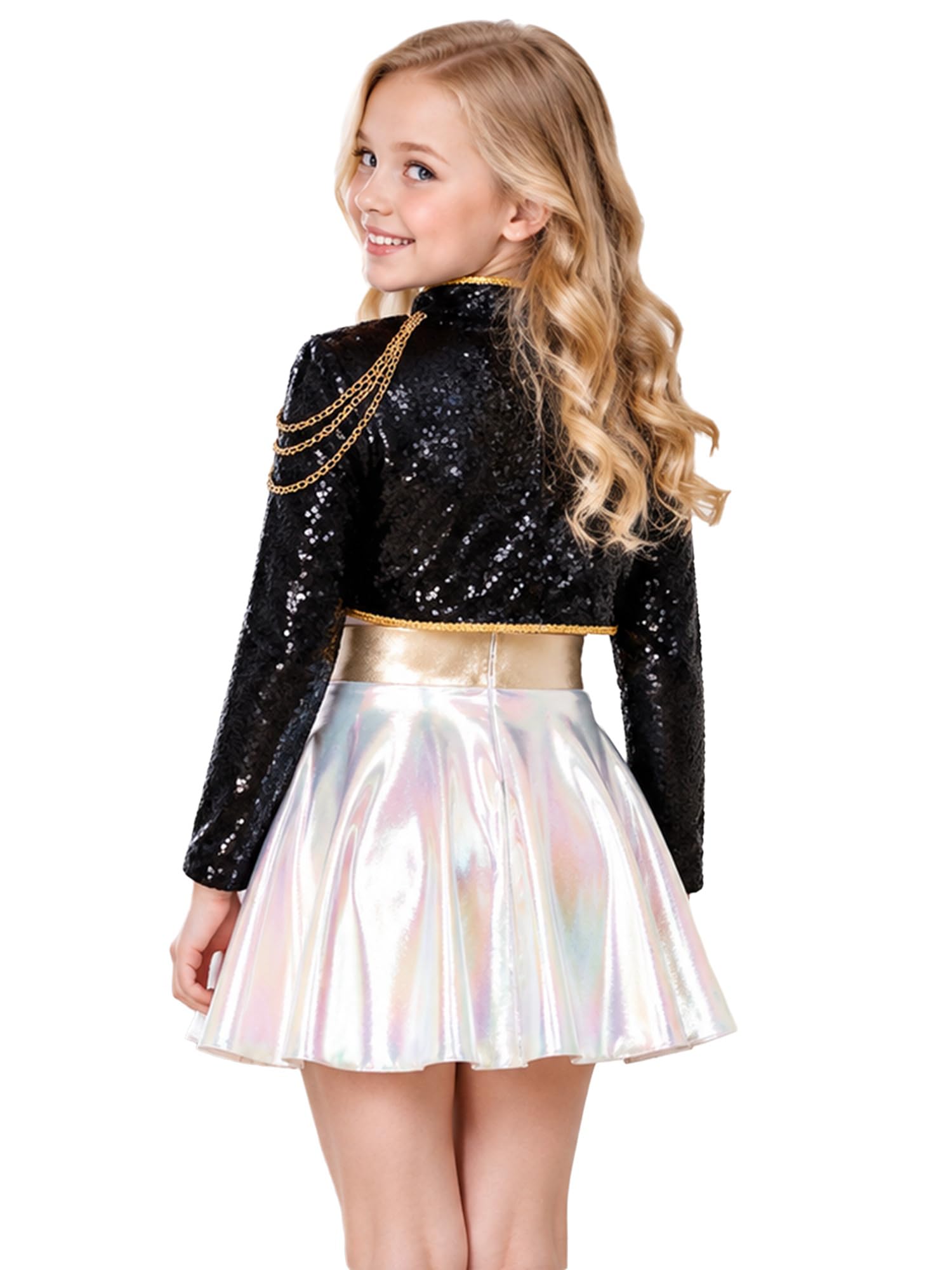 Bambini Cantante Costume di per Ragazze Idolo Coreano Completo Idol Avorio 15-16 Anni