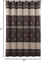 Vista 36 de Seville Farmhouse - Cortina de ducha moderna con estampado de rayas de poliéster, color amarillo, impermeable, cortina de baño, pequeña, 54 pulgadas