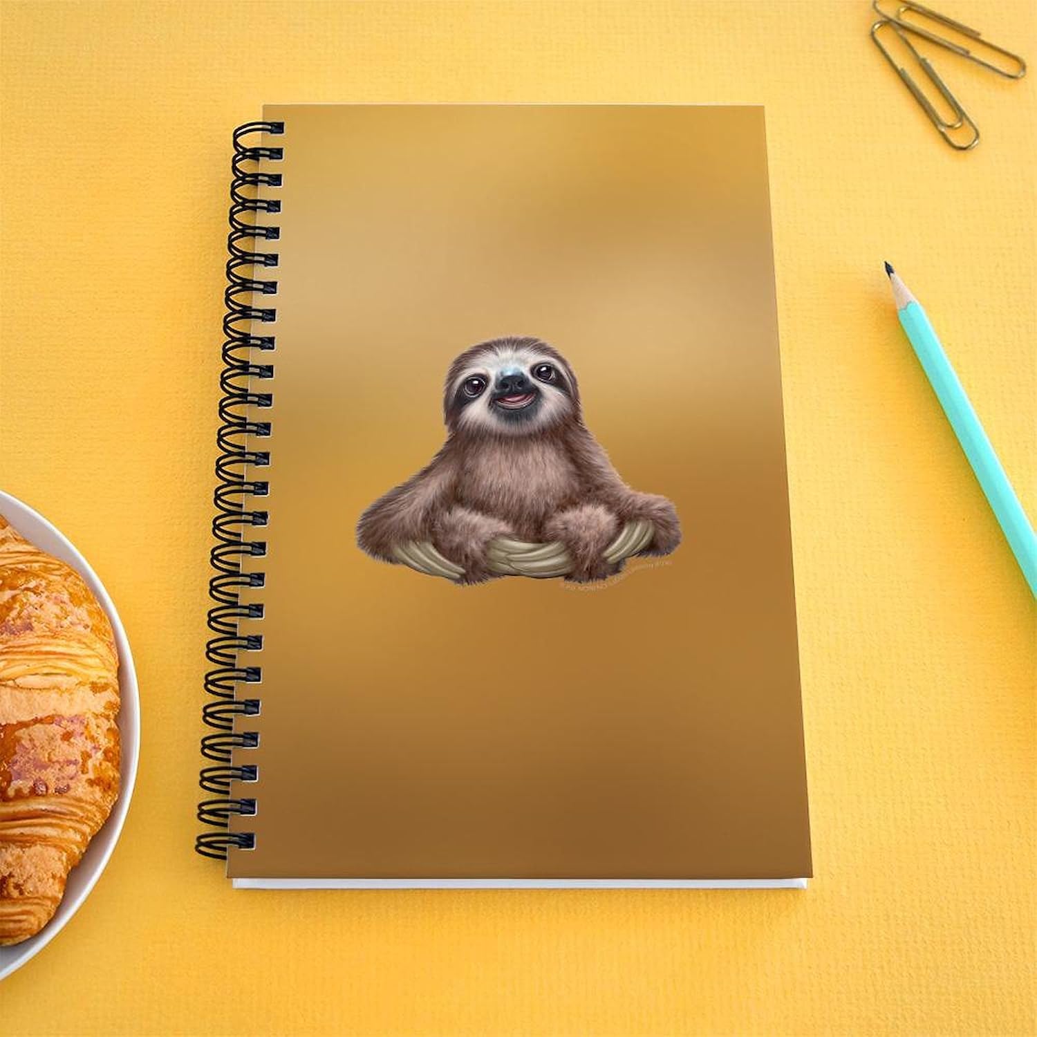 CafePress PD Moreno's Sloth Spiral Bound Journal Notebook, Personal Diary, Dot Grid