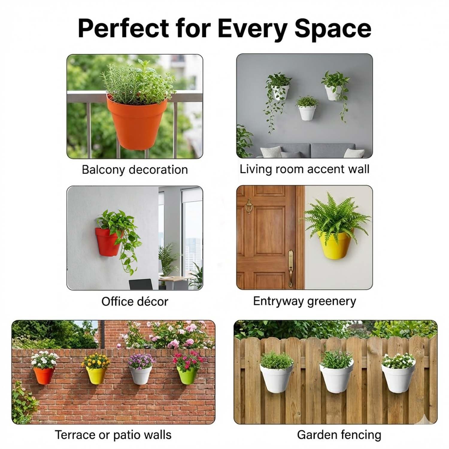 Go Hooked Wall Planters - 5 Pack for Vertical Gardens -5 Go Hooked Wall Planters - 5 Pack for Vertical Gardens -5