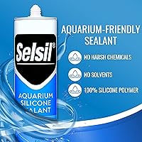Vista 2 de SELSIL Sellador transparente de silicona para acuario, alta elasticidad, seguro para peces, sin disolventes, resistente al ozono, transparente