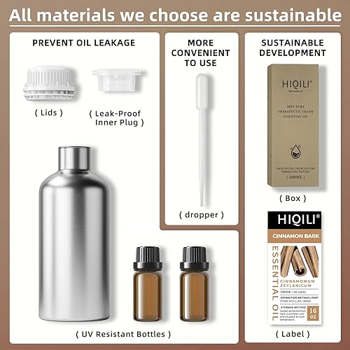 Miniatura 8 de HIQILI Aceite esencial de canela de 16 onzas líquidas, 100% puro y natural para difusor, 16.9 fl oz