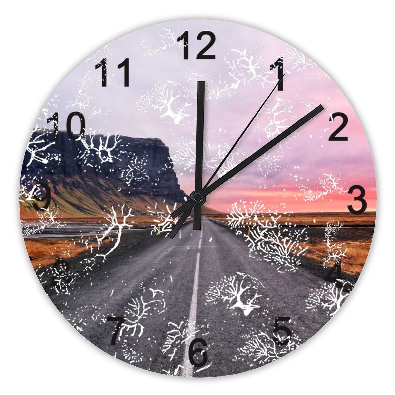 Horloge murale silencieuse 40 cm au design route ouverte pour cuisine