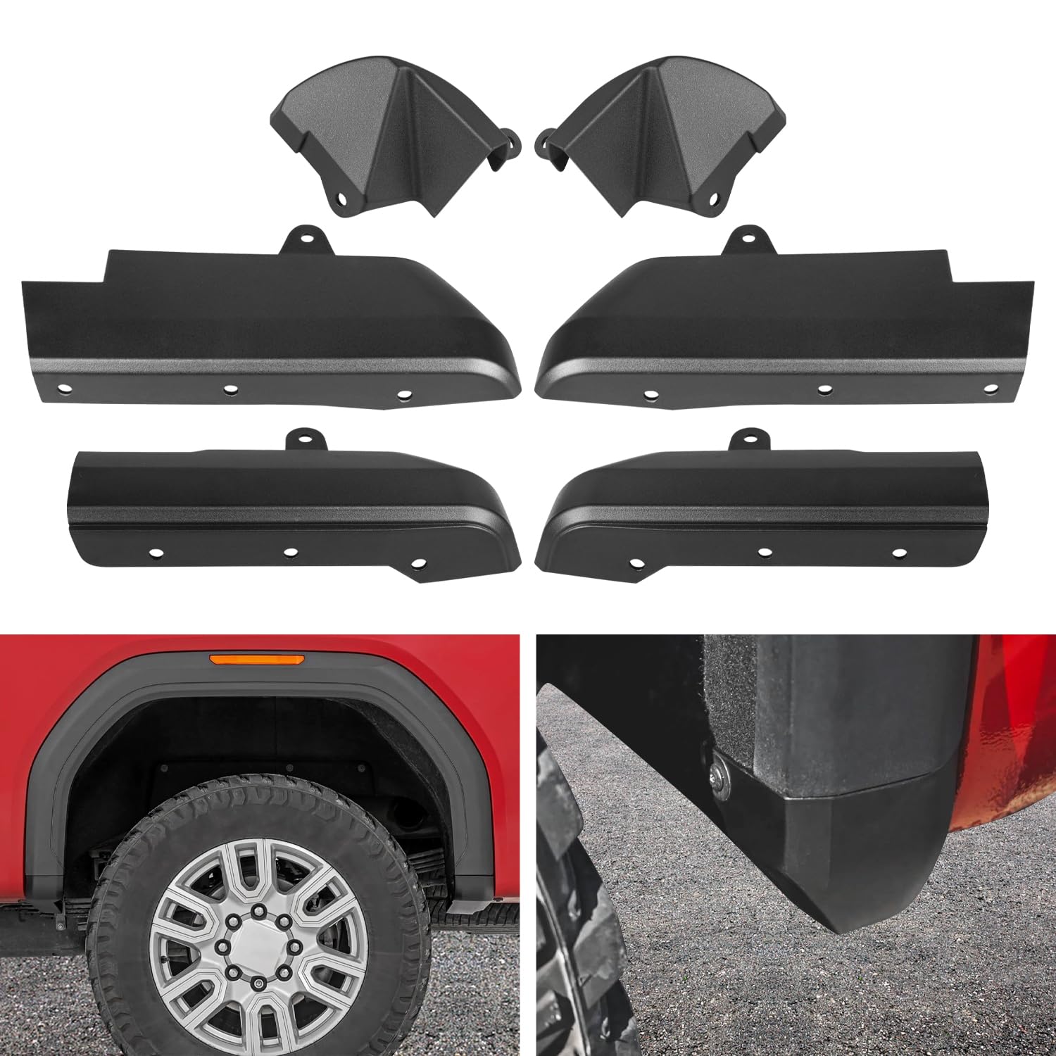 Mud Flaps Delete Mudguards Removal Kits Compatible with for 2020 2021 2022 2023 2024 2025 2026 Chevy Silverado 2500HD 3500HD Exterior Accessories Front Rear Fender Mud Flaps Splash Guards
