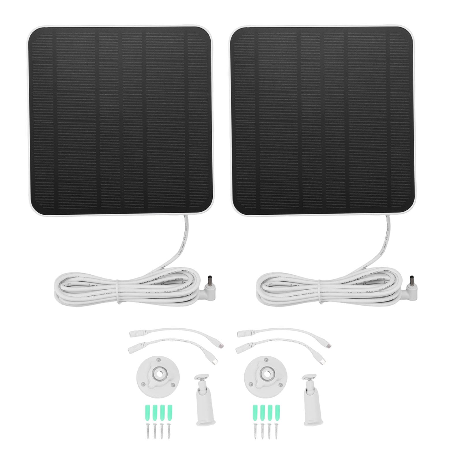 BRRNOO Pannelli Solari 12W 2 Pezzi per Cam Plus Pro, Installazione Facile