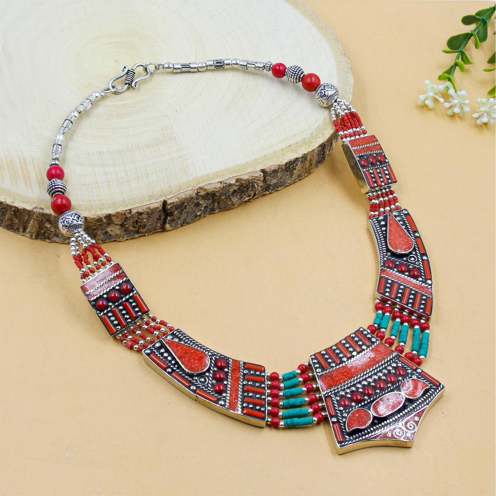 Gioiello Etnico Artigianale Boho Statement Collana Fashion