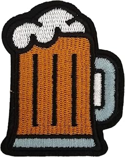 BPA Patch brodé en forme de Bière, à coudre ou à coller avec fer à repasser