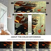 Vista 366 de Cenefas de cocina modernas con patrón de cobre marrón dorado para ventanas, cenefas opacas abstractas de marcas de arañazos y cortinas opacas