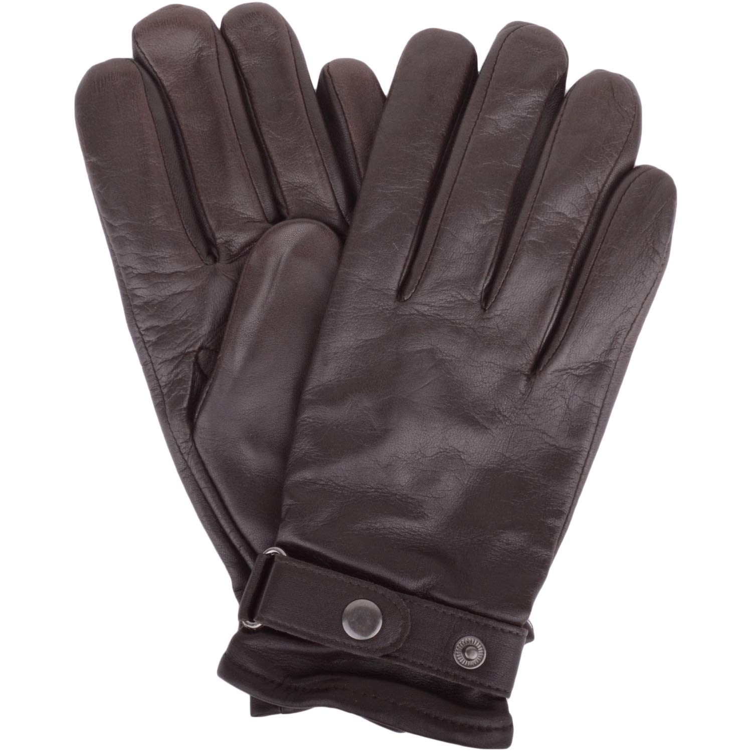 SNUGRUGS Mens Super Soft Leather Biker Winter Glove/Gloves with Popper Feature