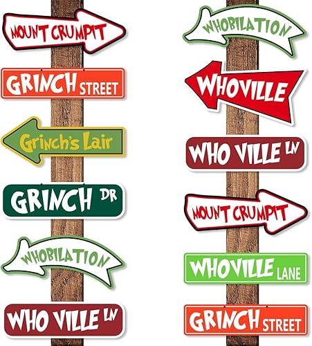 Decoraciones para árbol de Navidad, adornos de Navidad de Greench, tarjetas de papel para colgar decoraciones de árbol de bienvenida para el