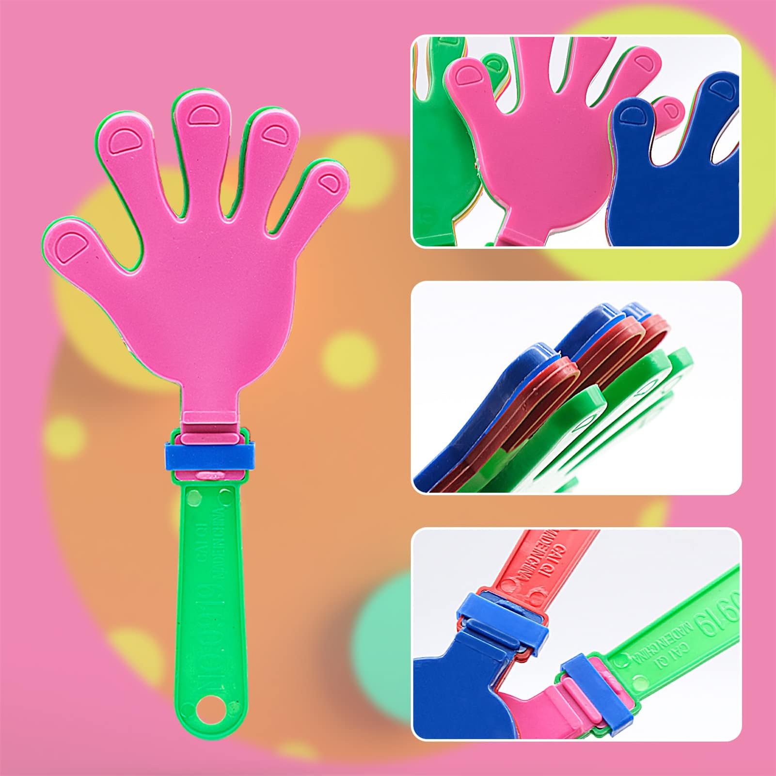 20 Pezzi， Clapper a Mano Battimani in Plastica da per Feste, Eventi Sportivi e Celebrazioni 19cm