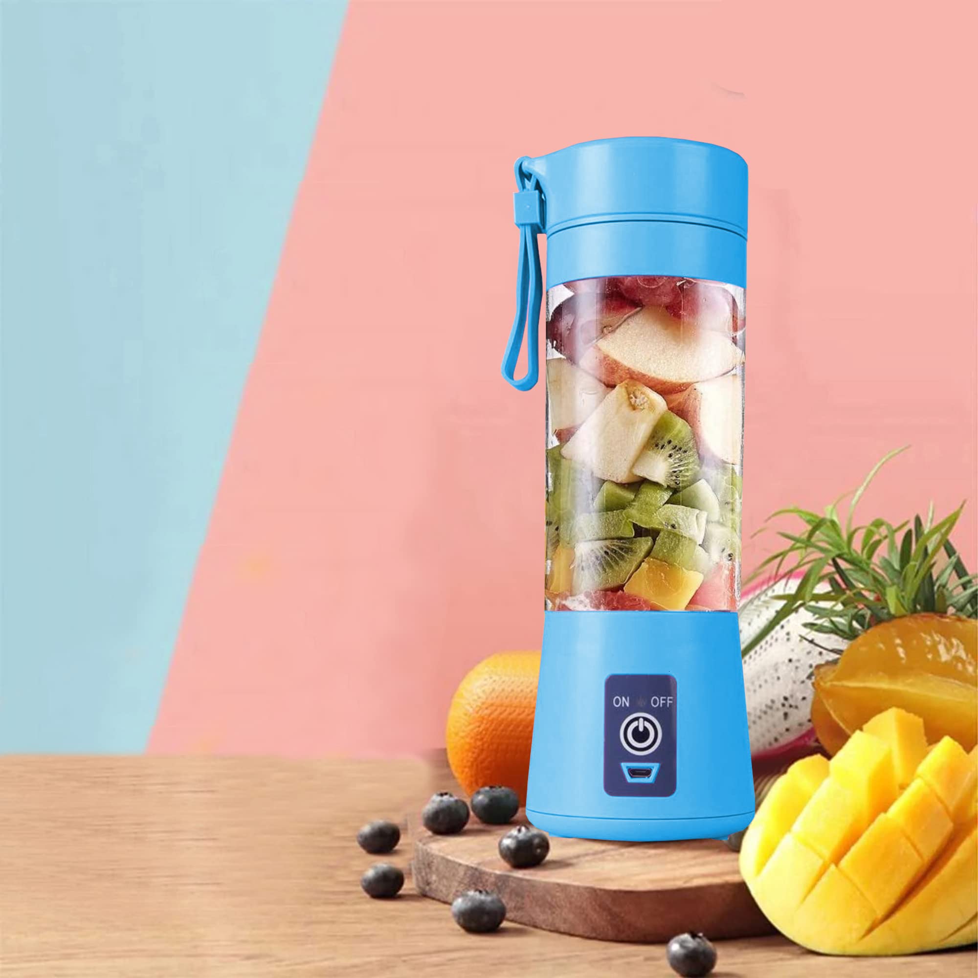 SUPERSTUD Electric 6 Blade portable blender for smoothie and juices (1 Jar, Multicolor) USB Recharge (blender-shakerMode2)