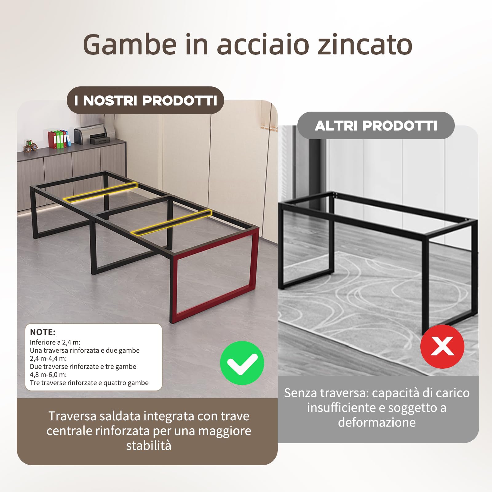 Tavolo Riunioni Moderno con Passacavi Integrato, Tavolo da Conferenza Rettangolare in Metallo Nero per 8–12 Persone, Ideale per Ufficio, Sala Conferenze e Seminari