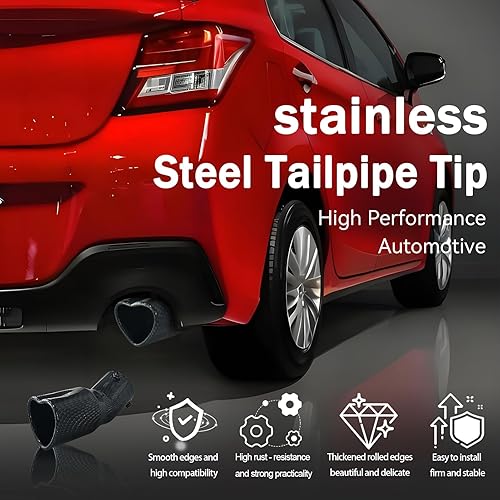Miniatura 2 de Punta de escape de automóvil de 2.5 pulgadas, entrada universal, modificación del tubo de escape de automóvil, tubo trasero de garganta, punta