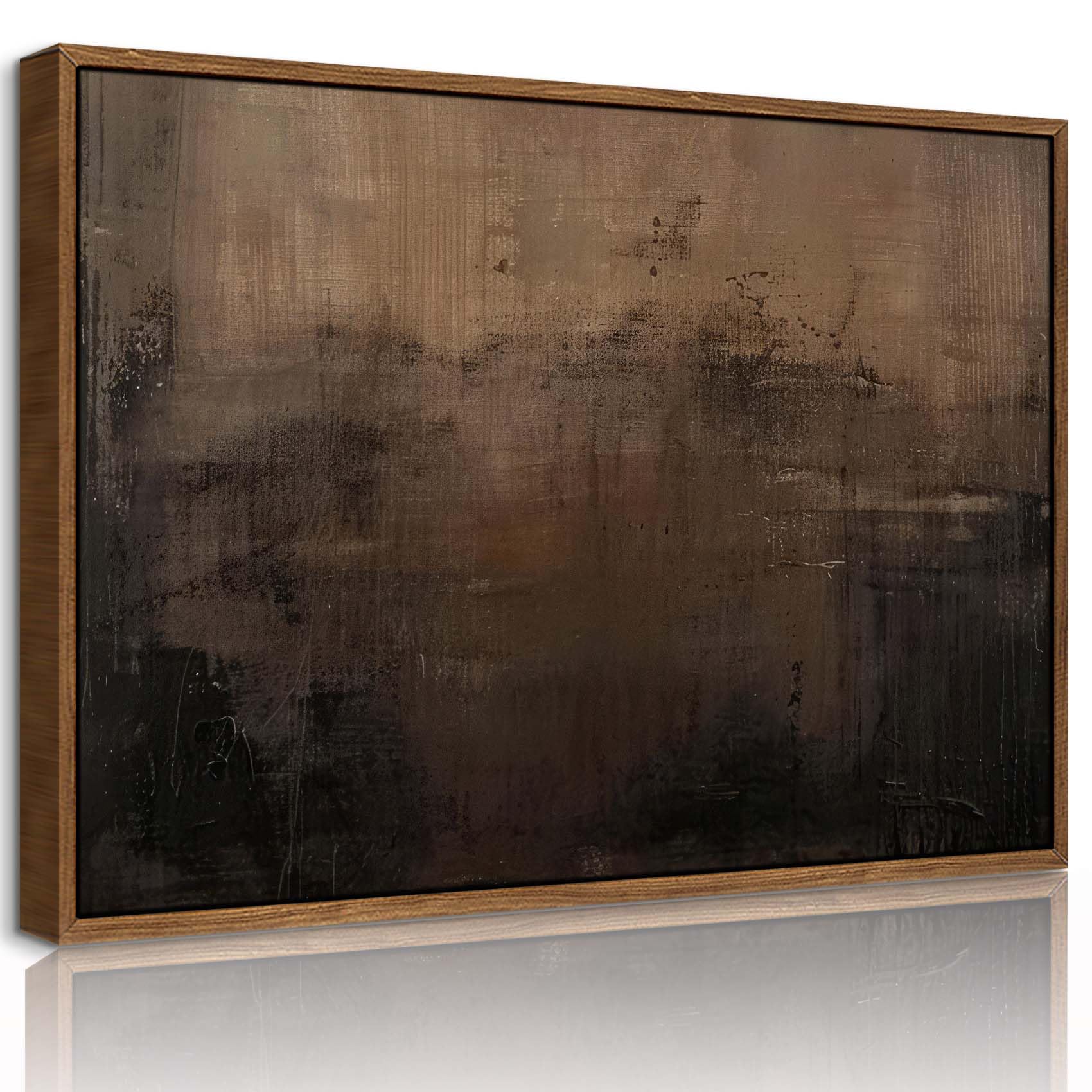 View 1 of ?Framed? Modern Abstract Canvas Wall Art - 16x24 Inch Earthy Decor for Living Room & Office