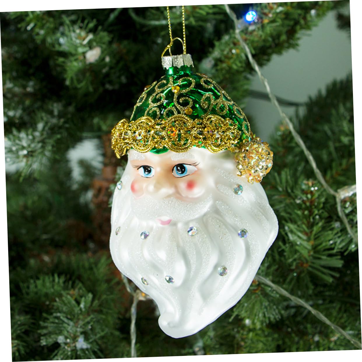 Ciieeo 4 Stück Weihnachtsmann-Ornamente Bruchsichere Weihnachtskugeln Christbaumschmuck weihnachtsdeko weihnachtsbaumdeko Weihnachtsbaum anhänger Weihnachtsbaum hängende Ornamente Glas