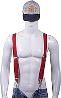 Vista 3 de Tirantes para hombre con 3 ganchos giratorios para cinturón de 1.4 pulgadas de ancho, tirantes ajustables resistentes