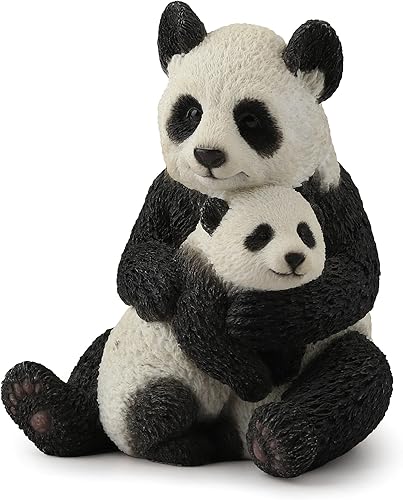 Veronese Design Figura coleccionable pintada a mano de 4 1/2 pulgadas con diseño de panda abrazando a cachorro