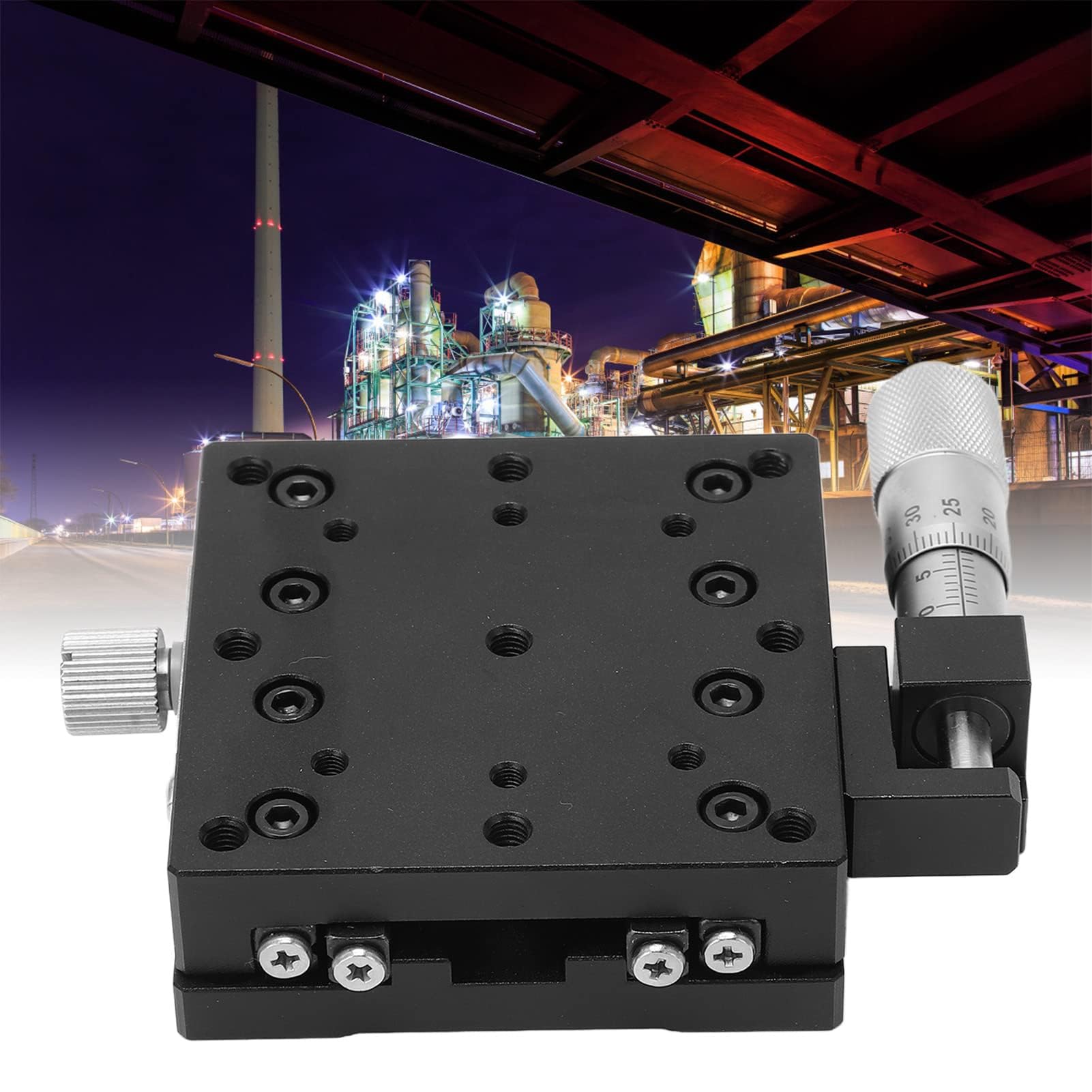 Tavolino di Posizionamento con ASSE X, tavola Scorrevole con Guida a rulli Incrociati, precisione di 0,01 mm per allineamento Ottico e Posizionamento per ispezione.