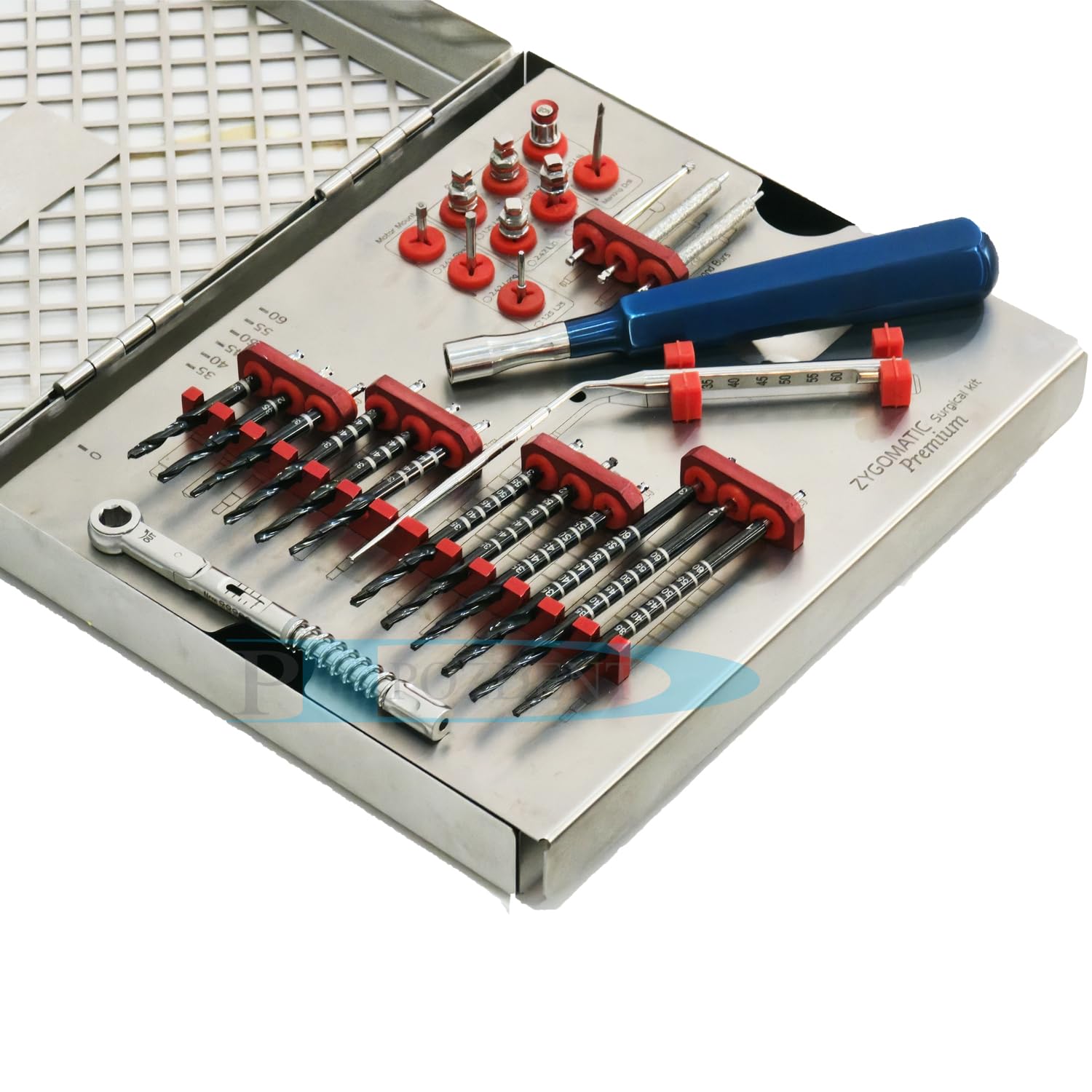 Dental Premium Zygomatic Kit for Implant Placement with Drivers-Diamond and Long Dr ills with Ratchet Wrench - Complete Professional Tools Kit